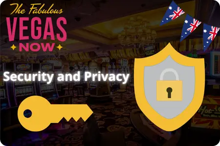 Key and shield icons for VegasNow casino login Australia